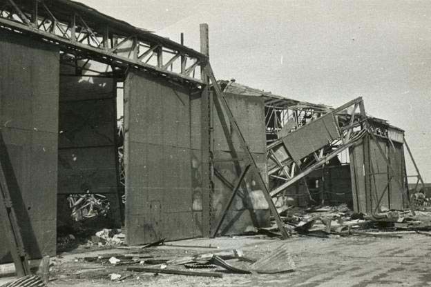 Ruined aircraft hangar just outside of Dachau